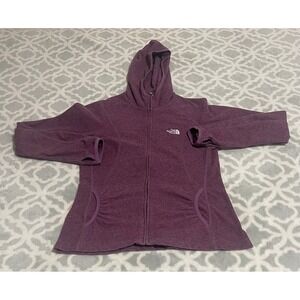 The North Face Womens Fleece Hoodie‎ Purple Heathered Full Zip Jacket M